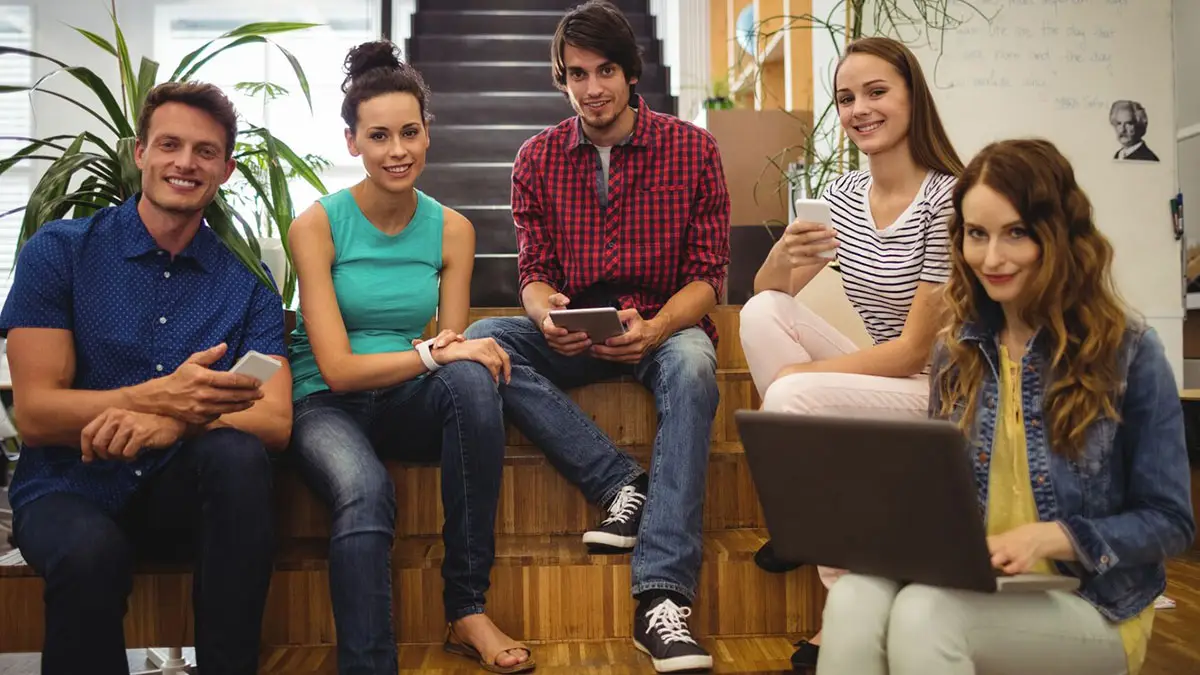 Virtual office space setup with modern digital tools